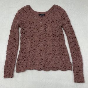 American Eagle Open Knit Sweater Mauve sz XS